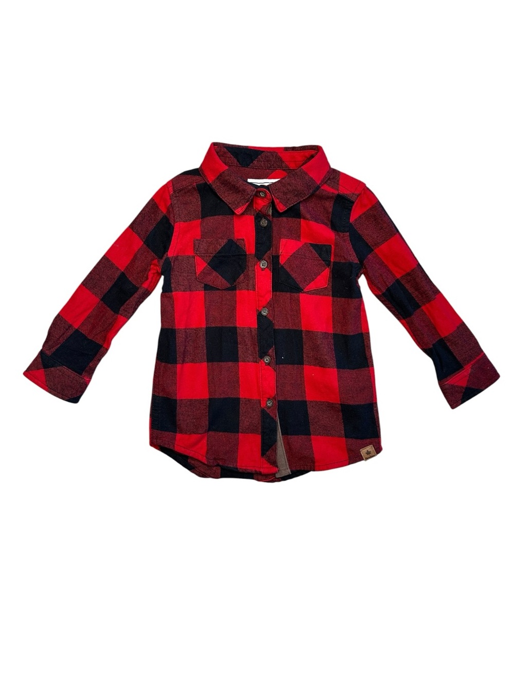 Canadiana Children's Red & Black Buffalo Plaid Button-Down Shirt